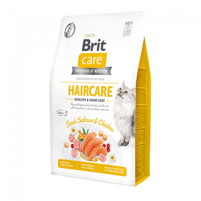 Сува храна за маче Brit Care Cat HairCare Salmon & Chicken 7kg