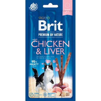 Закуска за маче Brit Premium Cat Sticks with Chicken & Liver 3/1