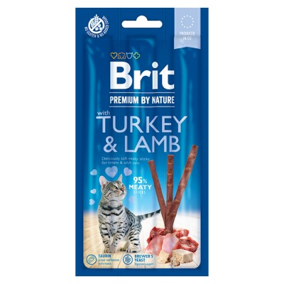 Закуска за маче Brit Premium Cat Sticks with Turkey & Lamb 3/1