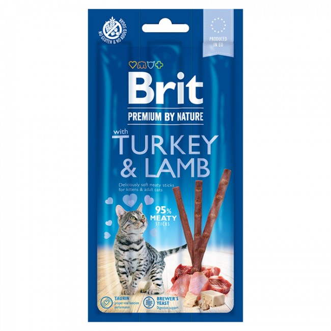 Закуска за маче Brit Premium Cat Sticks with Turkey & Lamb 3/1
