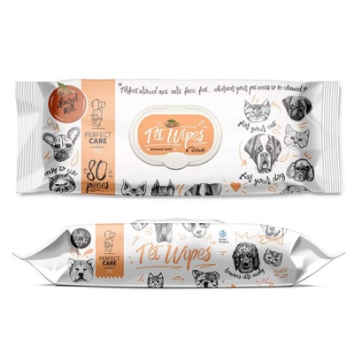 Влажни марамици за миленици Perfect Care Almond Milk 80 Wipes