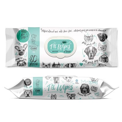 Влажни марамици за миленици Perfect Care Aloe Forte 80 Wipes