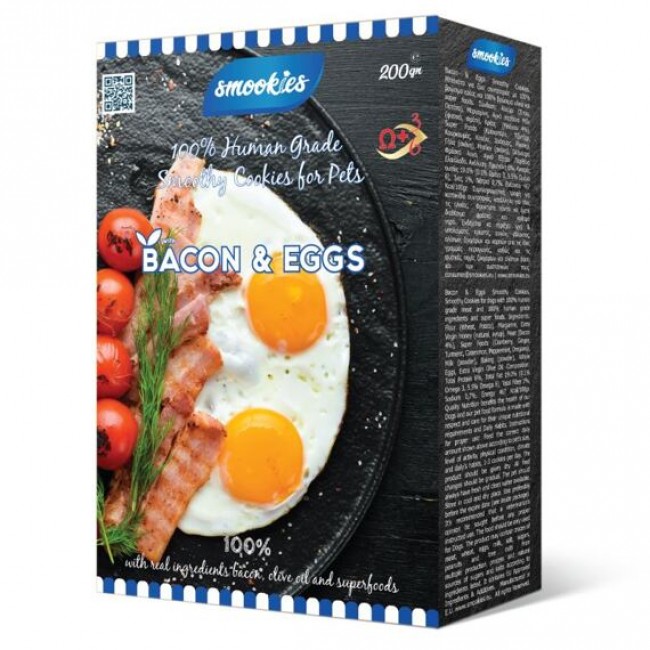 Бисквити за куче Smookies Premium Backon & Eggs 200GR