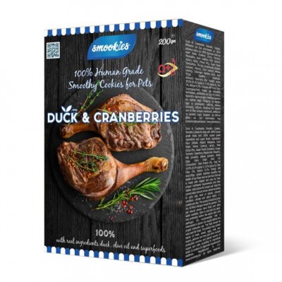 Бисквити за куче Smookies Premium Duck & Cranberries 200GR