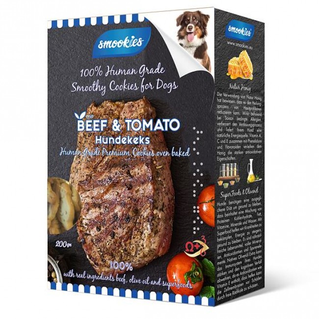 Бисквити за куче Smookies Premium Beef & Tomato 200GR