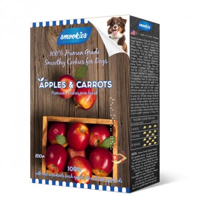 Бисквити за куче Smookies Premium Apples and Carrots 200GR