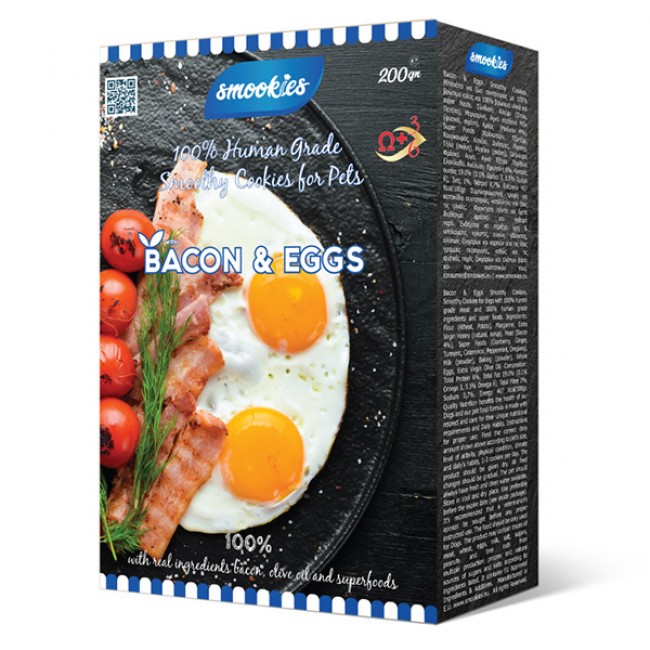 Бисквити за куче Smookies Premium Backon & Eggs 200GR