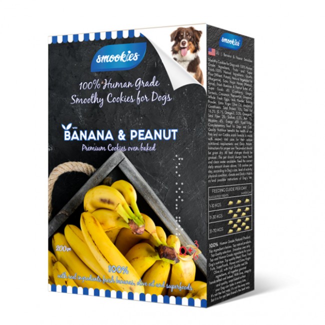 Бисквити за куче Smookies Premium Banana and Peanut 200GR