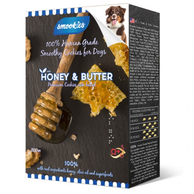 Бисквити за куче Smookies Premium Honey and Butter 200GR