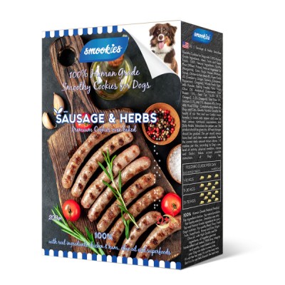 Бисквити за куче Smookies Premium Sausage and Herbs 200GR
