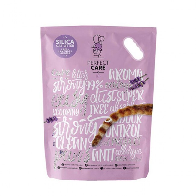 Силиконски песок за мачки Perfect Care Silica Cat litter Lavender 5.8 L