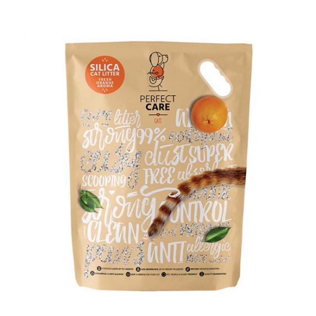 Силиконски песок за мачки Perfect Care Silica Cat litter Orange 5.8 L