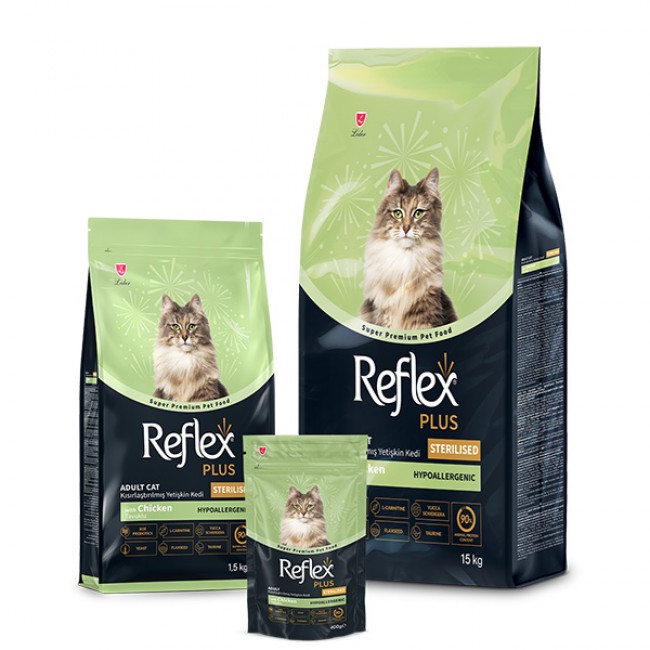Сува храна за маче Reflex Plus Adult Cat Chicken Sterilised 15kg 
