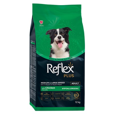 Сува храна за куче Reflex Plus Medium And Large Breed Adult Dog Chicken 12kg