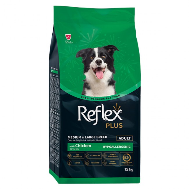 Сува храна за куче Reflex Plus Medium And Large Breed Adult Dog Chicken 12kg