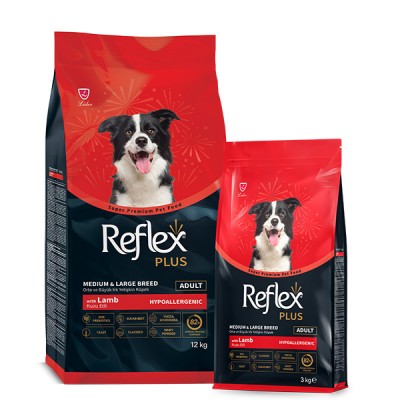 Сува храна за куче Reflex Plus Medium And Large Breed Adult Dog Lamb 12kg