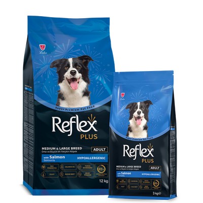 Сува храна за куче Reflex Plus Medium And Large Breed Adult Dog Salmon 12kg