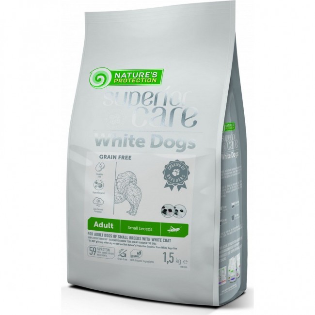 Сува храна за куче Natures Protection Superior care white coat insects 1.5kg