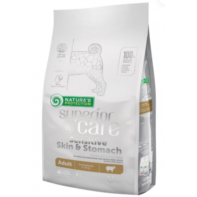 Сува храна за куче Natures Protection Superior Care Lamb Sensitive Skin & Stomach 1.5kg
