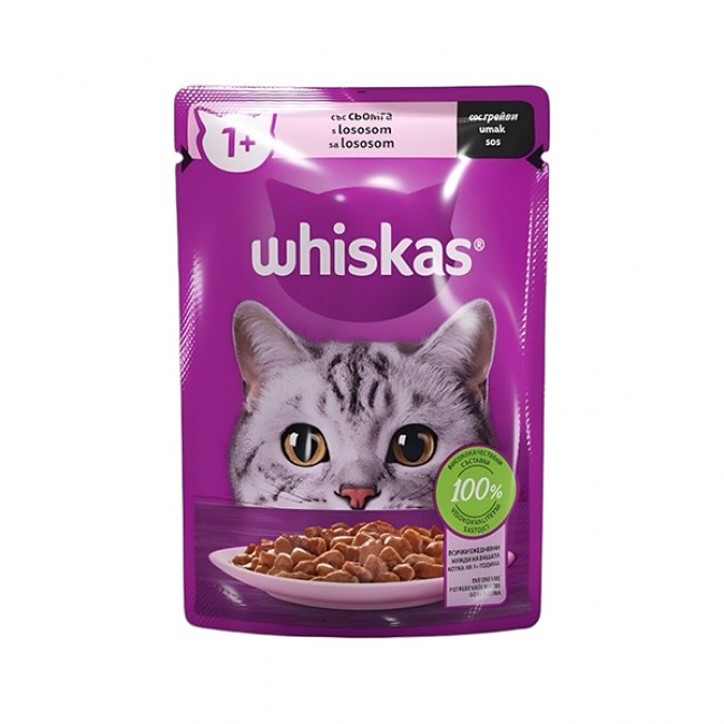 Влажна храна за маче Whiskas Salmon Sauce 85 gr