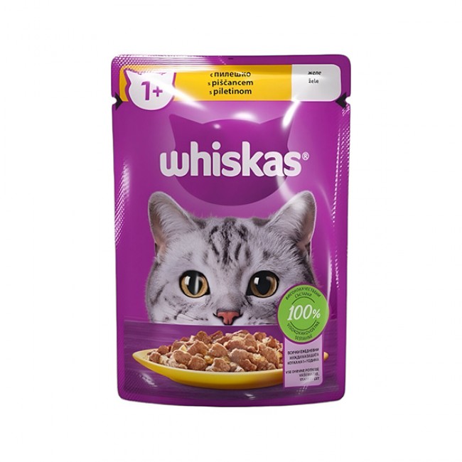Влажна храна за маче Whiskas Chicken Jelly 85 gr